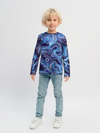 Детский лонгслив / Синие линии