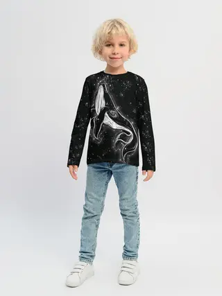 Детский лонгслив / Космический Кит