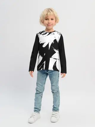 Детский лонгслив / Темная космическая Люкс