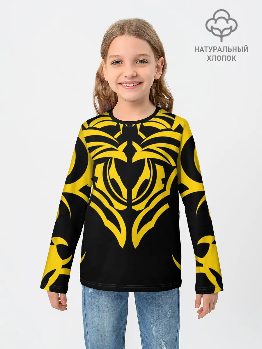 Детский лонгслив / Узор жёлтый