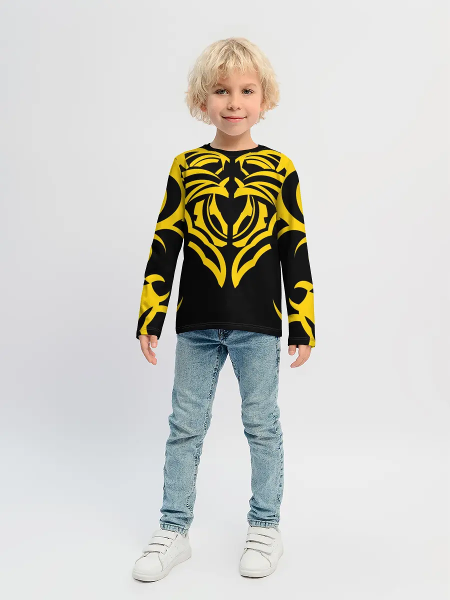 Детский лонгслив / Узор жёлтый