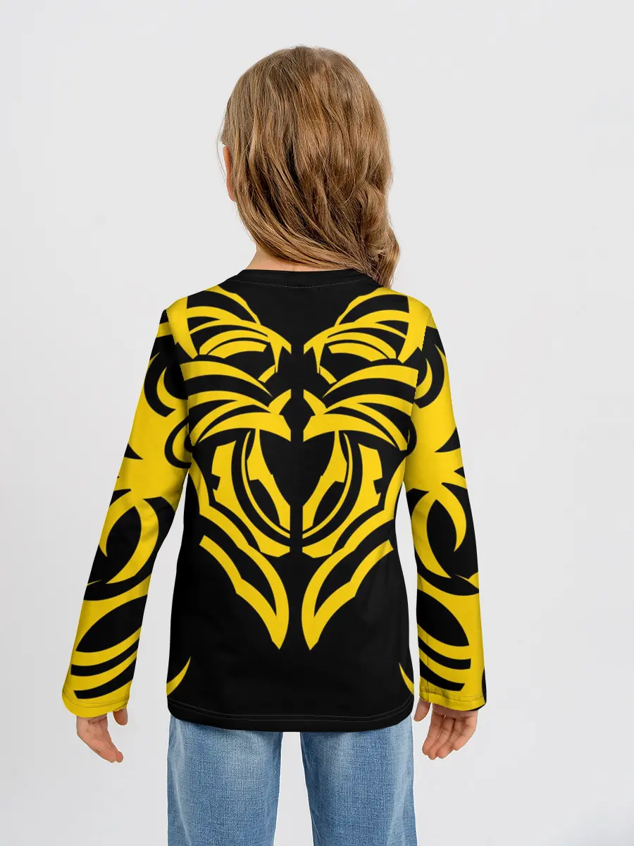 Детский лонгслив / Узор жёлтый