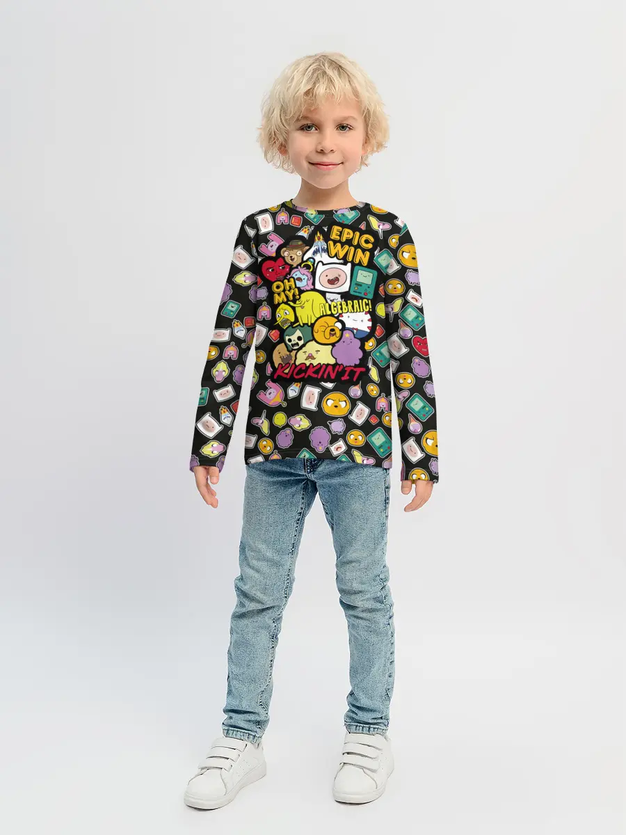Детский лонгслив / Adventure Time stickers