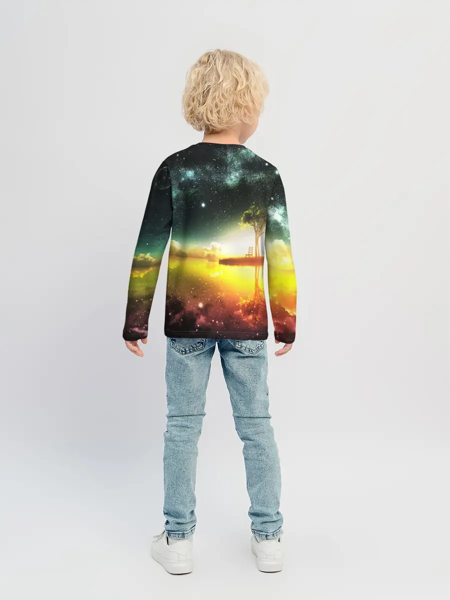 Детский лонгслив / Закат со звездами