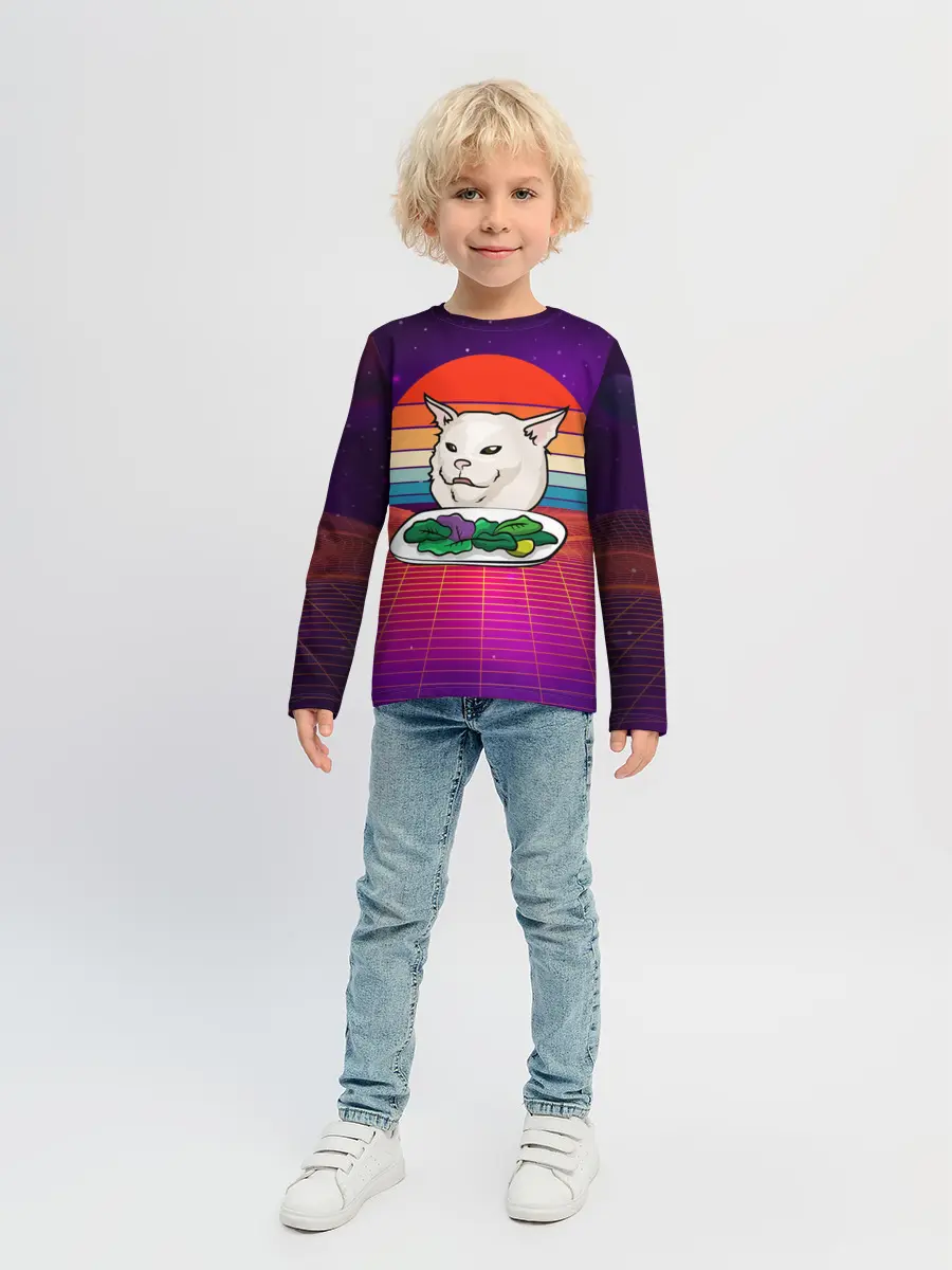 Детский лонгслив / Woman yelling at a cat