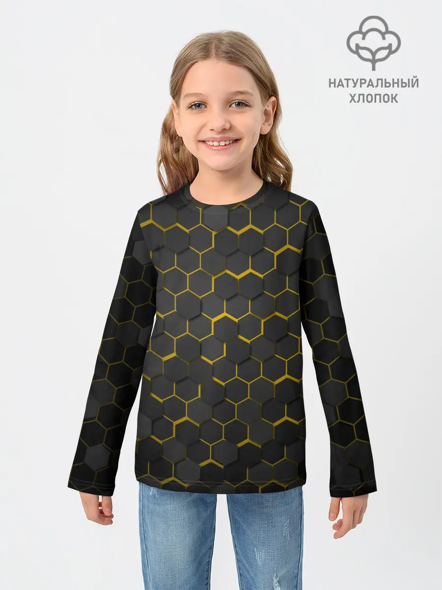 Детский лонгслив / OCTAGON желтый