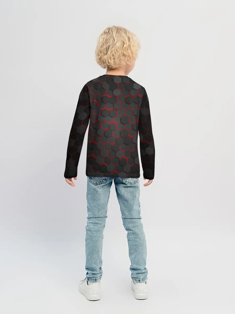 Детский лонгслив / OCTAGON красный