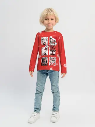 Детский лонгслив / Новогодний Отель Хазбин.