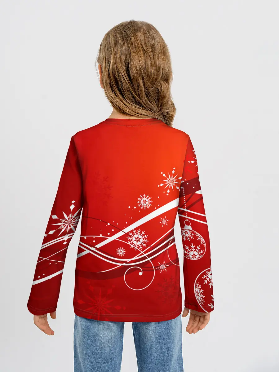 Детский лонгслив / Отель хазбин Новогодний