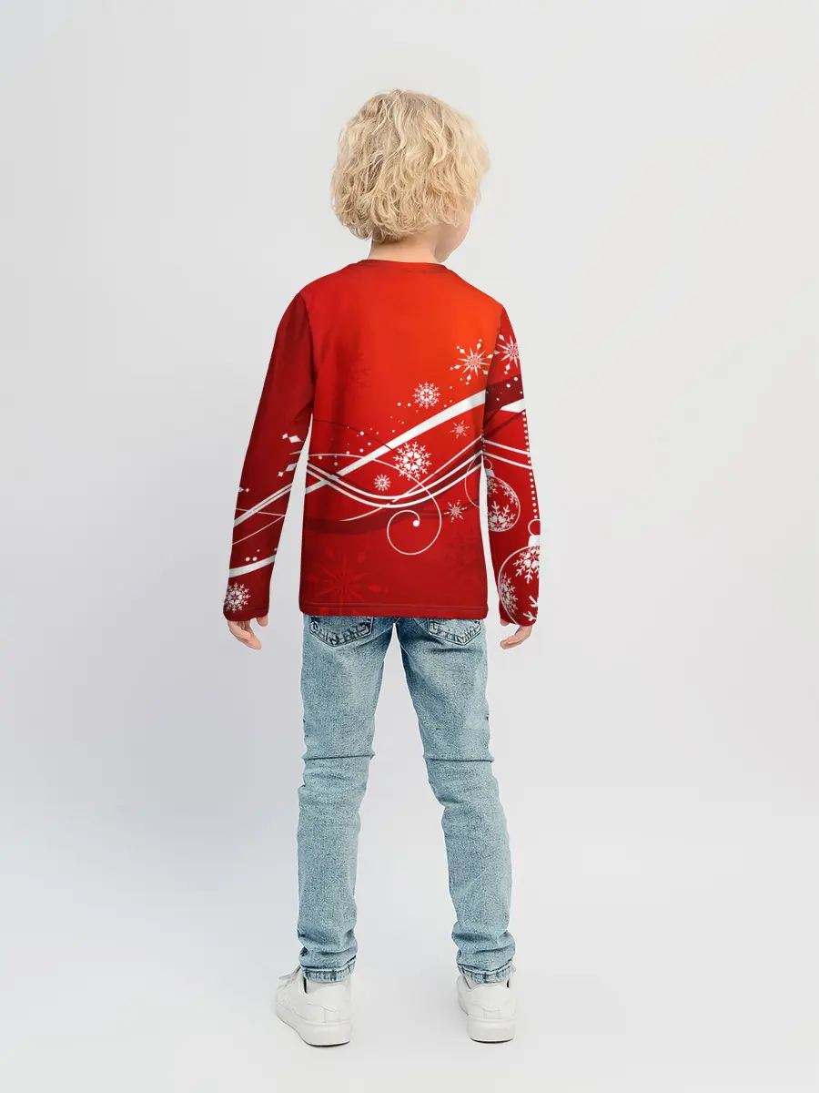 Детский лонгслив / Отель хазбин Новогодний