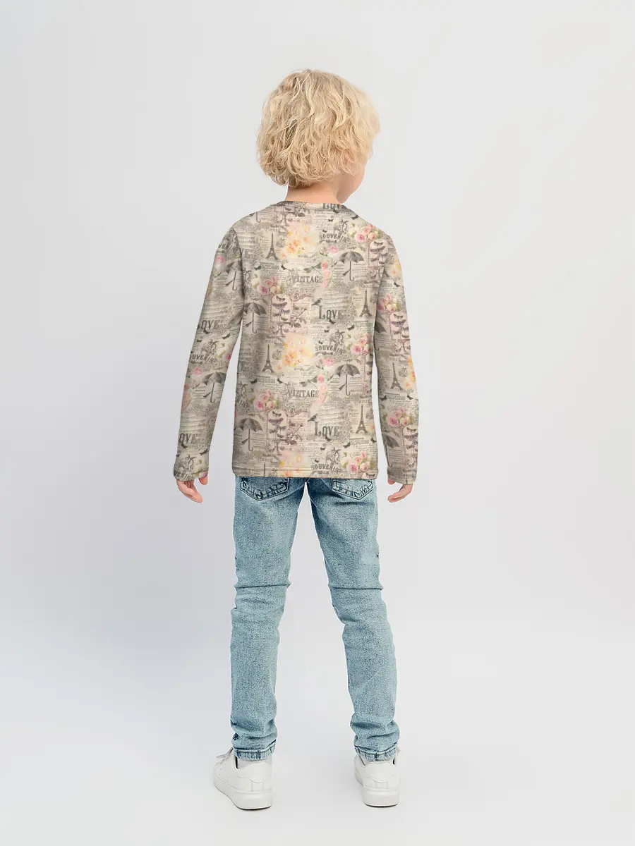 Детский лонгслив / Paris vintage theme