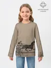 Детский лонгслив / лошадь с колесницей