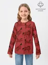 Детский лонгслив / красные кони