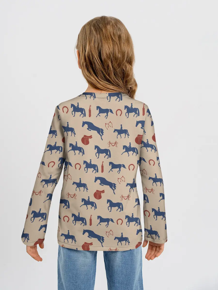 Детский лонгслив / кони