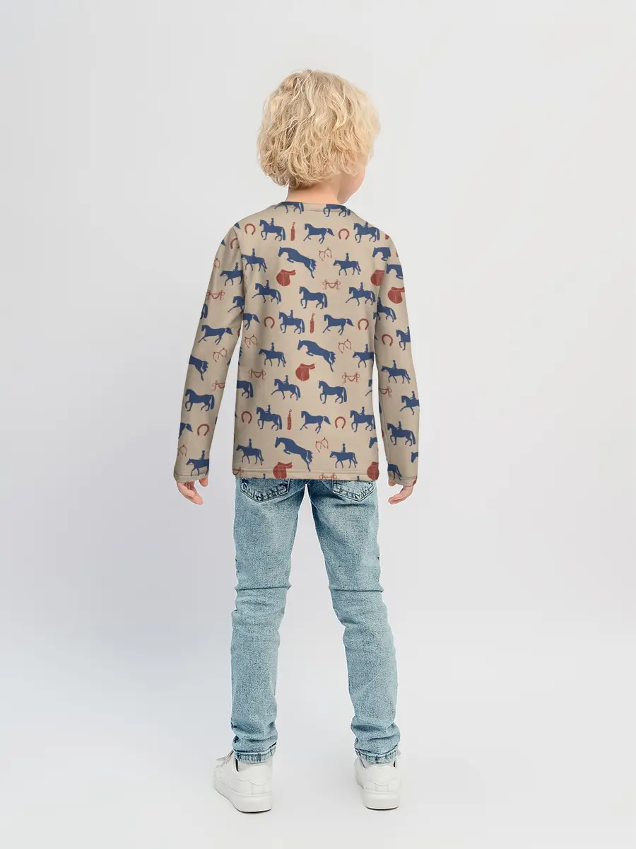 Детский лонгслив / кони