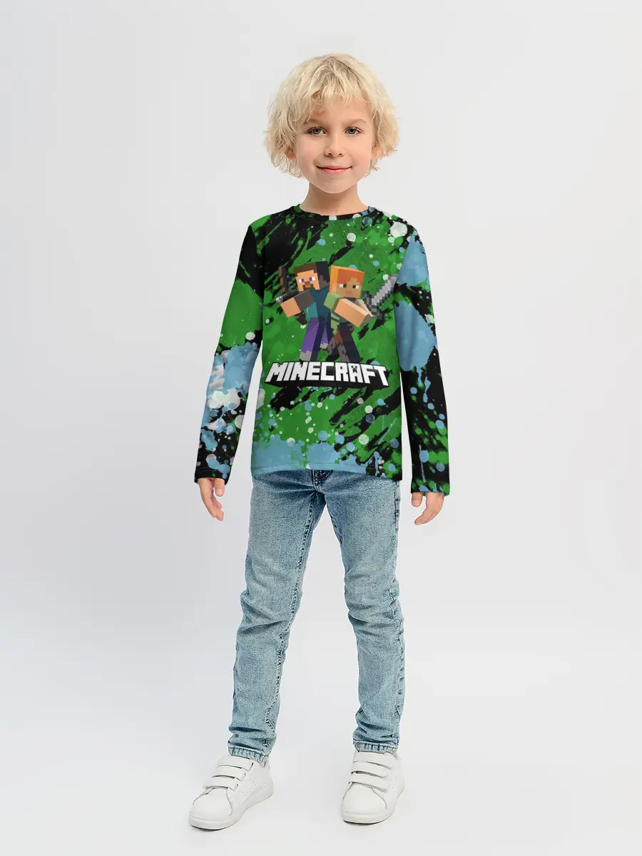 Детский лонгслив / Minecraft / Майнкрафт