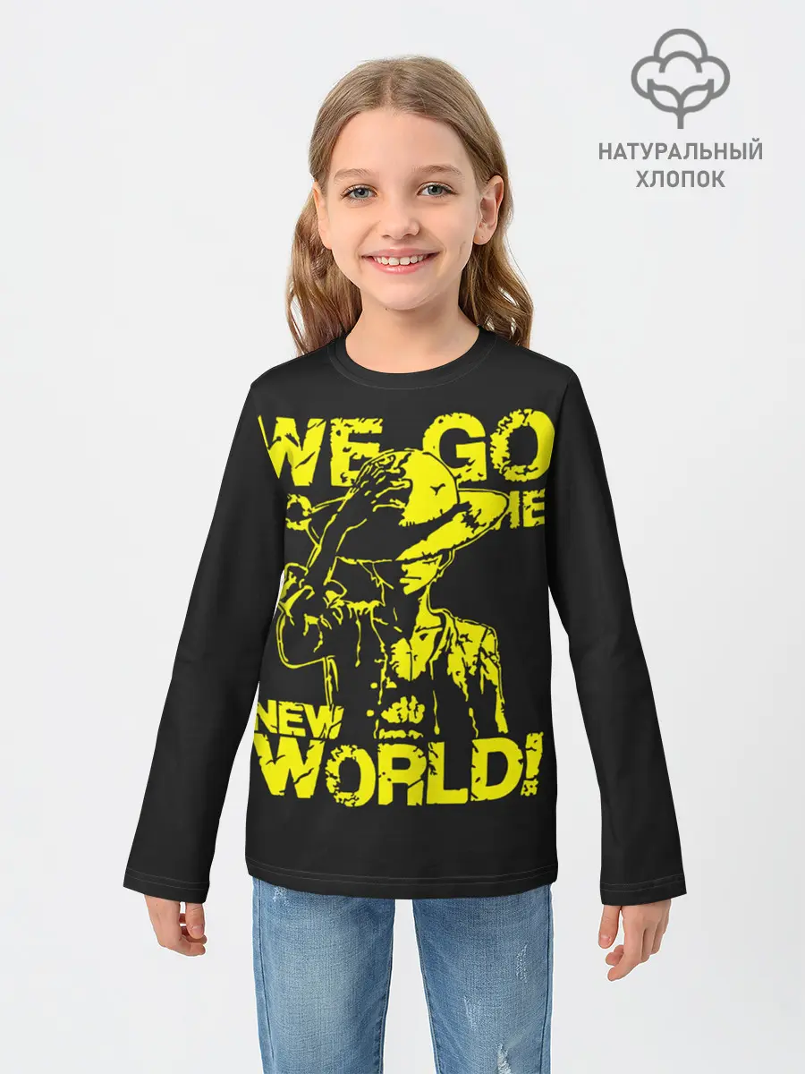 Детский лонгслив / One Piece We Go World