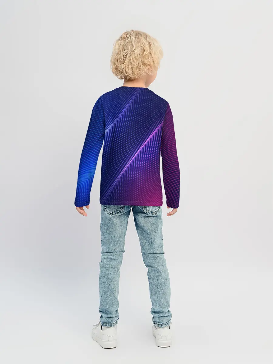 Детский лонгслив / фиолетово 3d волны 2020