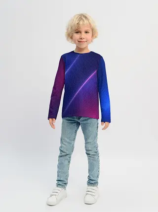 Детский лонгслив / фиолетово 3d волны 2020