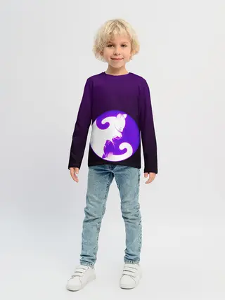 Детский лонгслив / Кошачий Инь - Янь