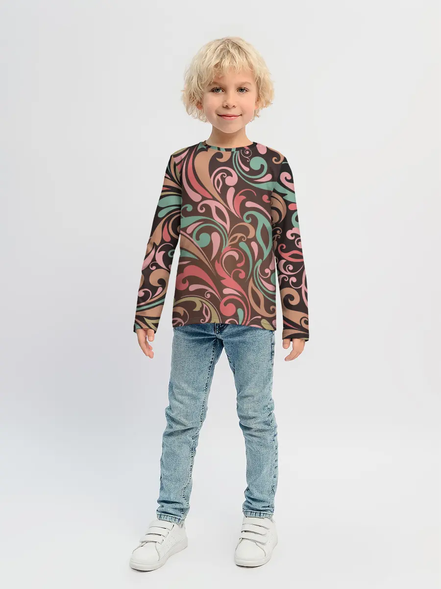 Детский лонгслив / Узор хохломы
