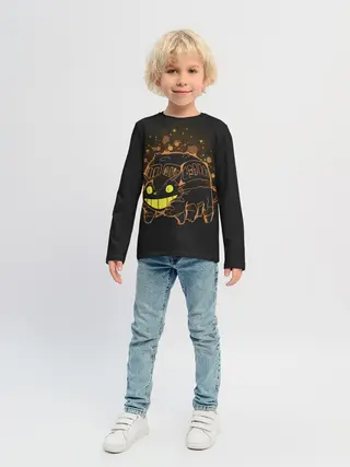 Детский лонгслив / My Neighbor Totoro оранжевый кот