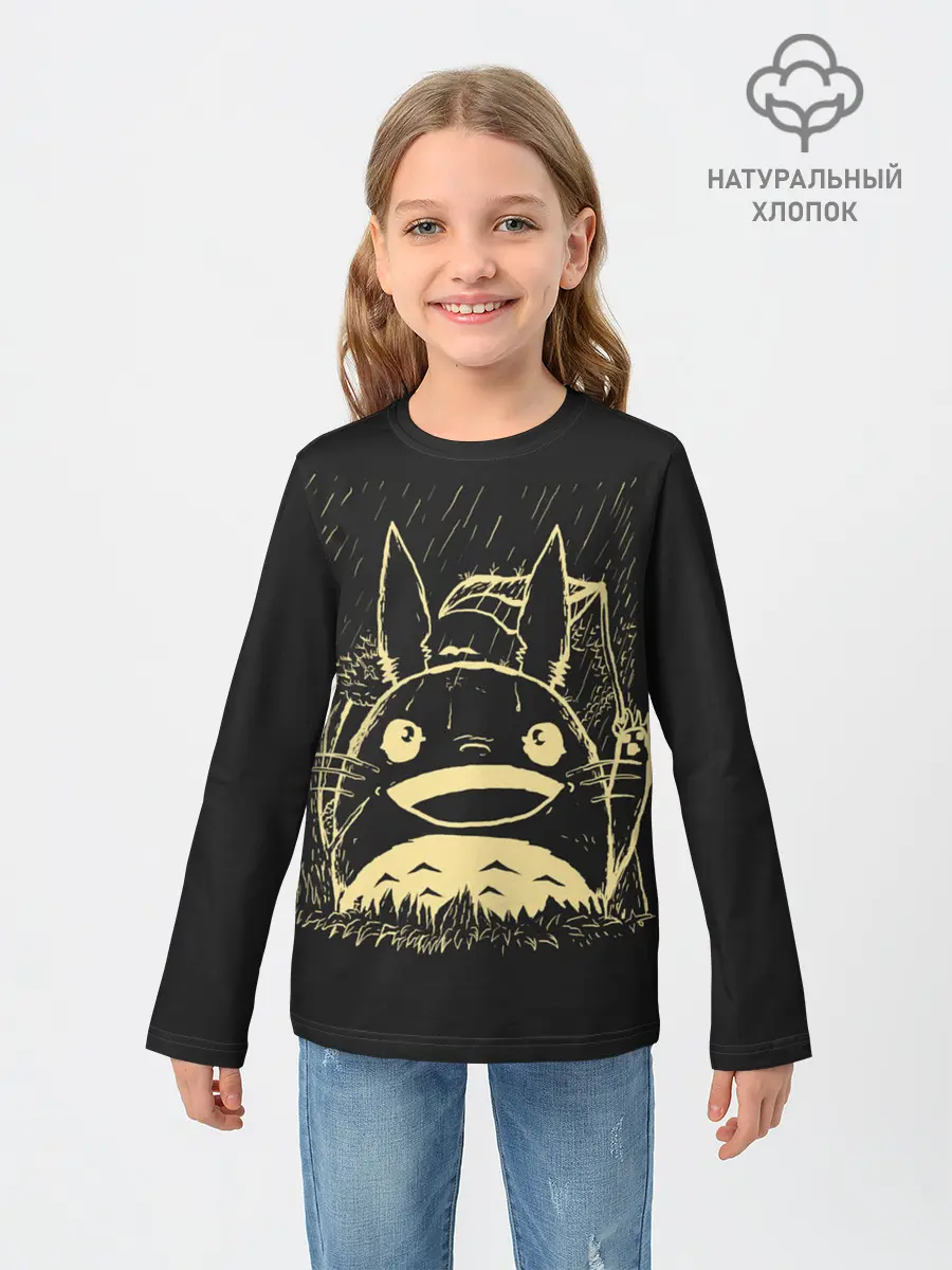 Детский лонгслив / Тоторо здоровается