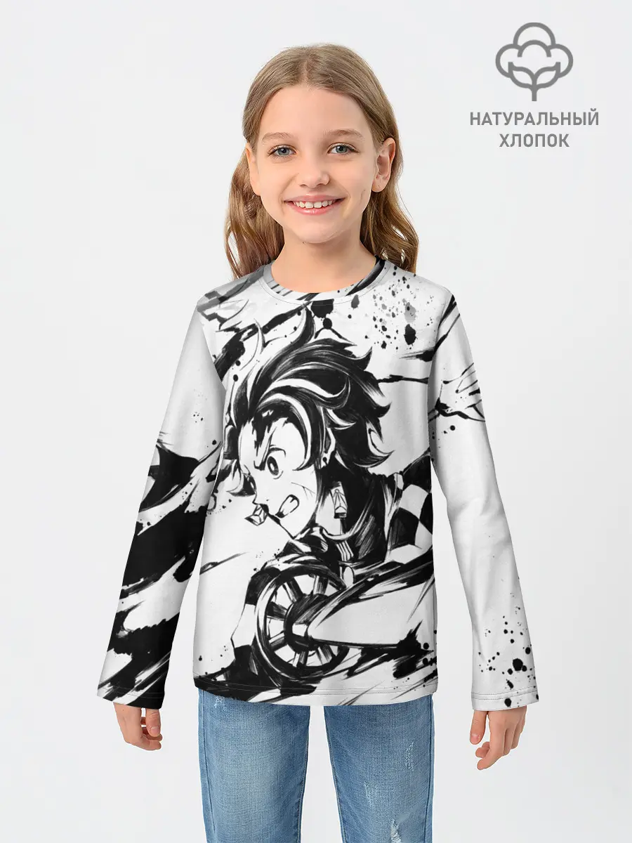 Детский лонгслив / KIMETSU NO YAIBA TANJIRO KAMADO