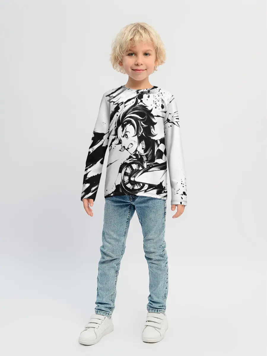 Детский лонгслив / KIMETSU NO YAIBA TANJIRO KAMADO