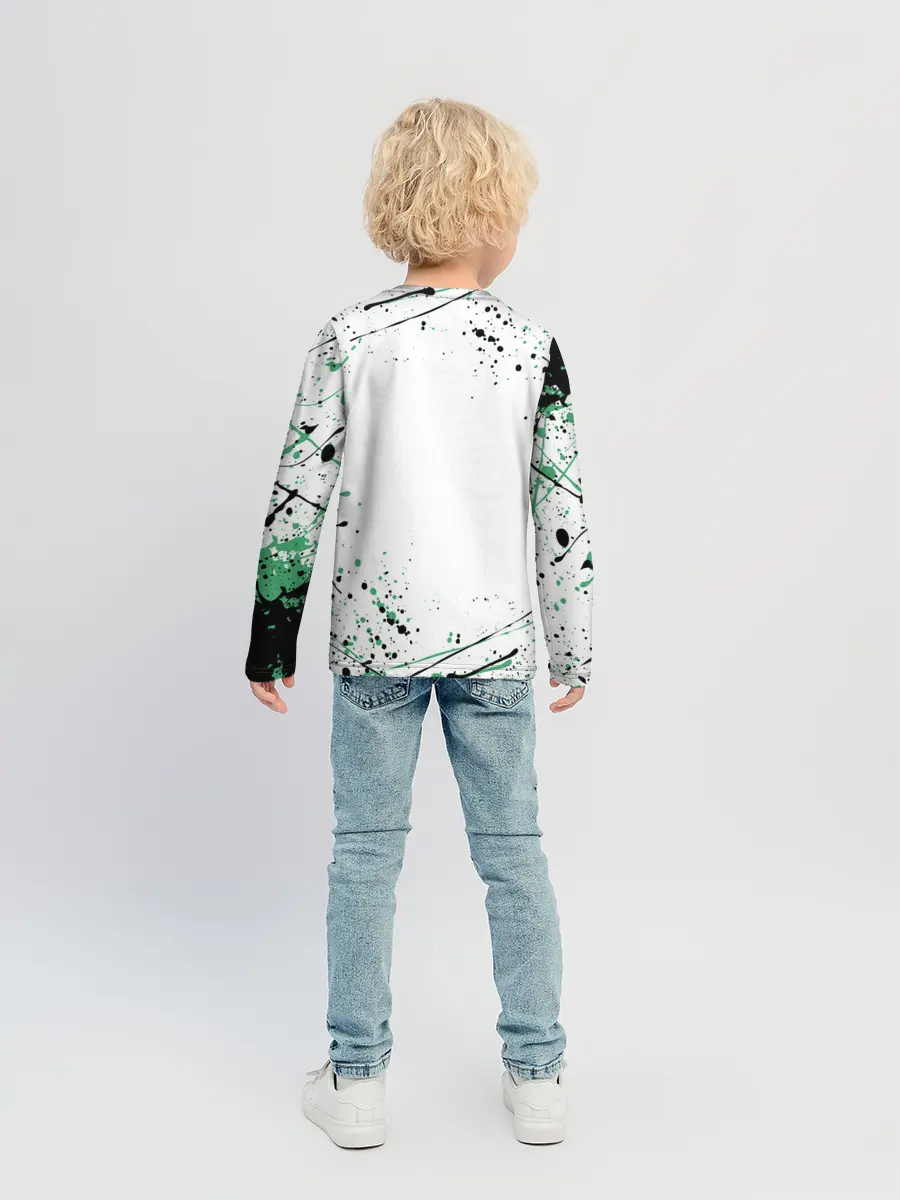 Детский лонгслив / Брызги красок Demon Slayer