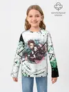 Детский лонгслив / Брызги красок Demon Slayer