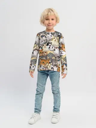 Детский лонгслив / ALL CATS MEMES