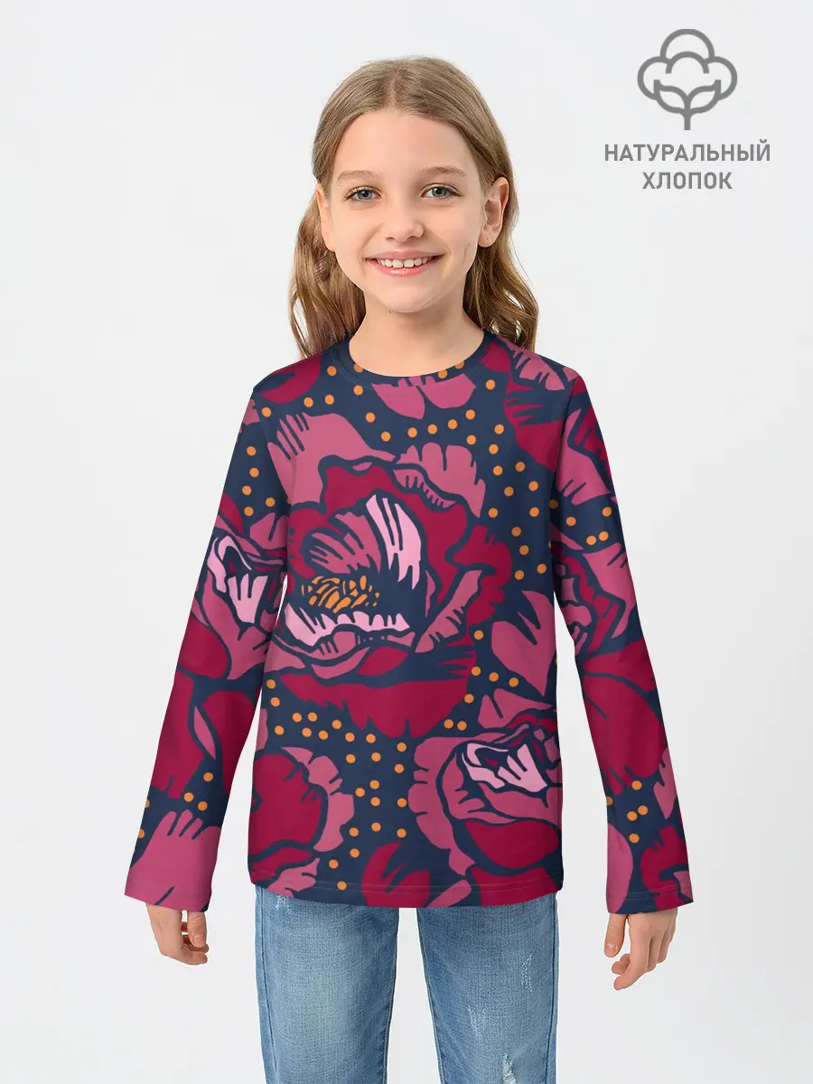 Детский лонгслив / Цветы