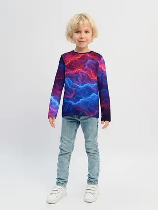 Детский лонгслив / Молнии: Огонь и лед