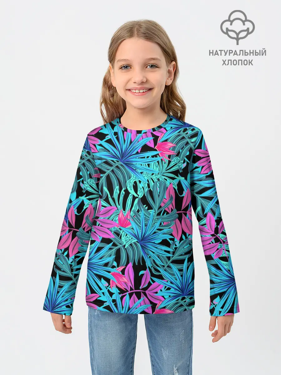 Детский лонгслив / Яркие цветы