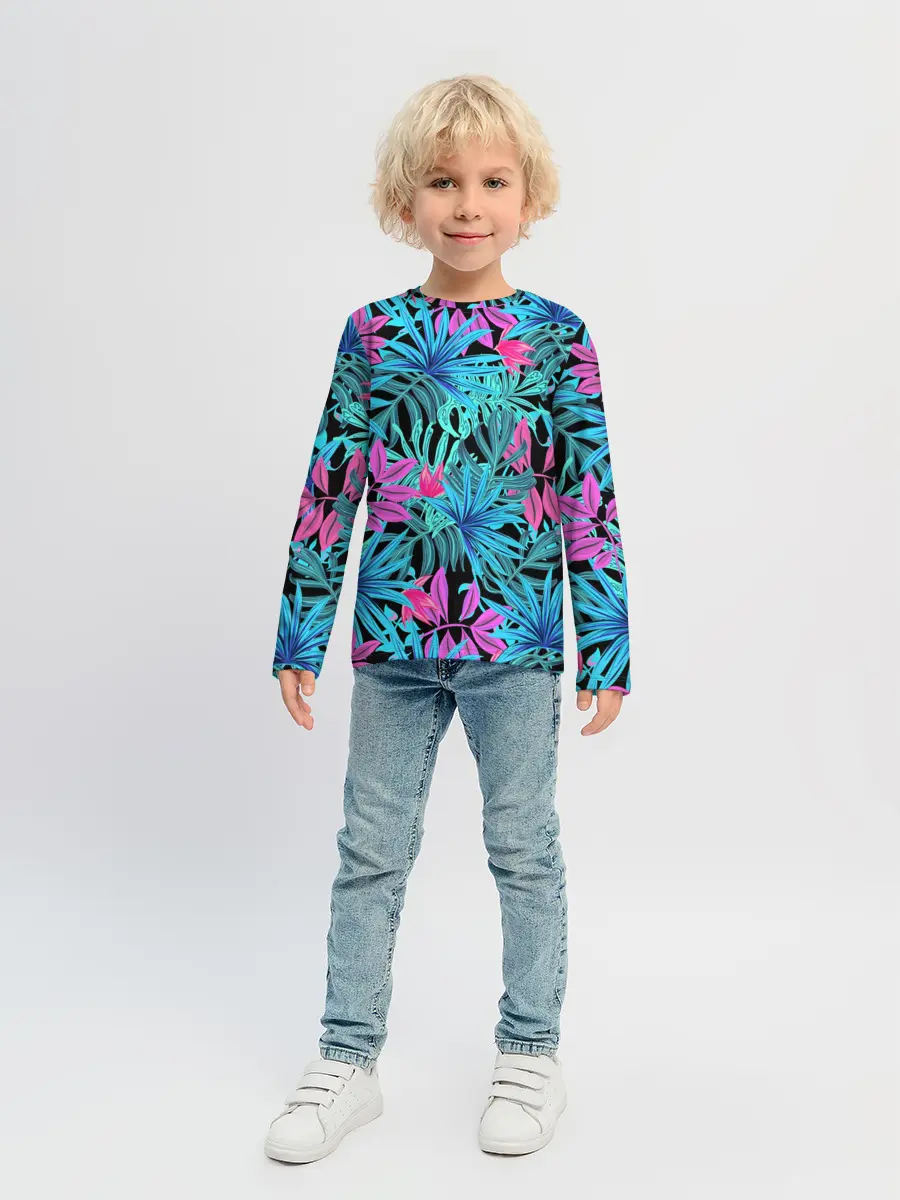 Детский лонгслив / Яркие цветы