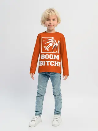 Детский лонгслив / Boom Bitch!