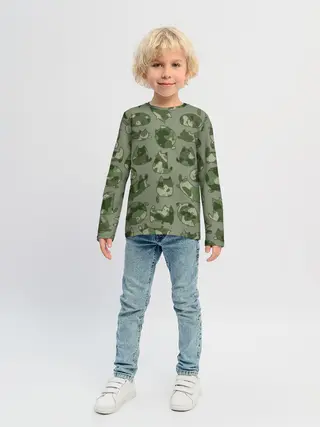 Детский лонгслив / Камуфляж с котиками