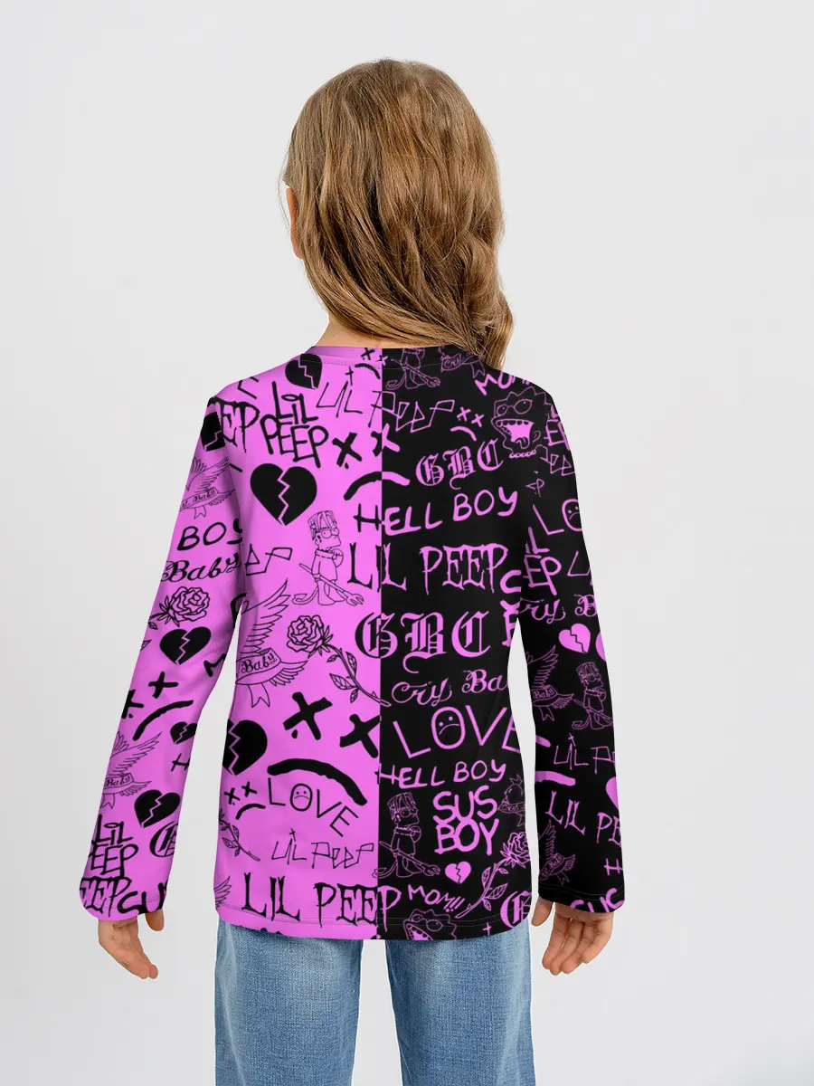 Детский лонгслив / LIL PEEP LOGOBOMBING BLACK PINK