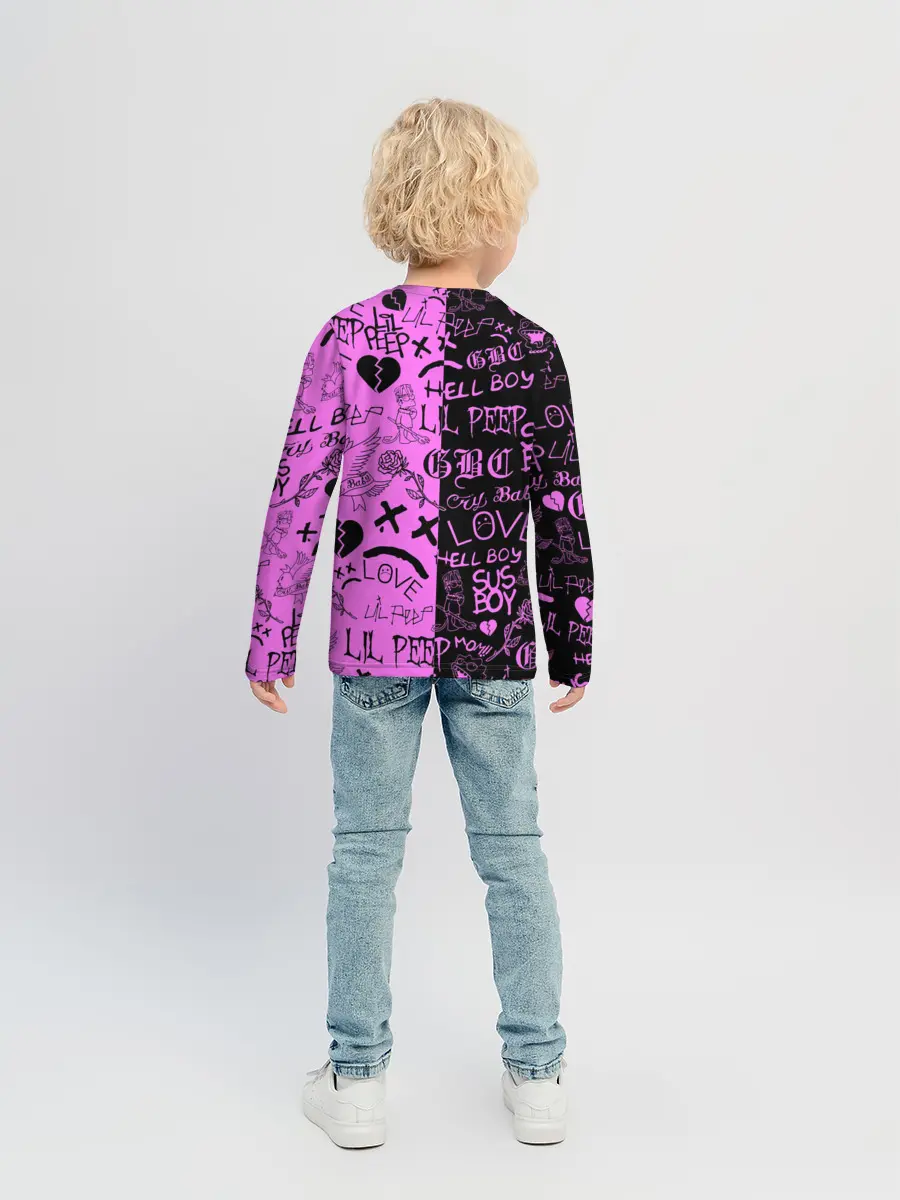 Детский лонгслив / LIL PEEP LOGOBOMBING BLACK PINK