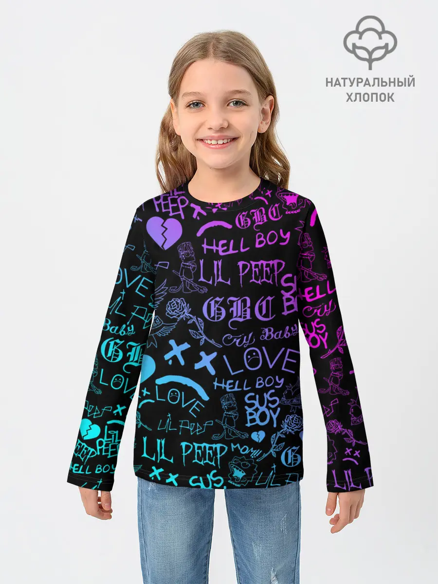 Детский лонгслив / LIL PEEP NEON | ЛИЛ ПИП НЕОН