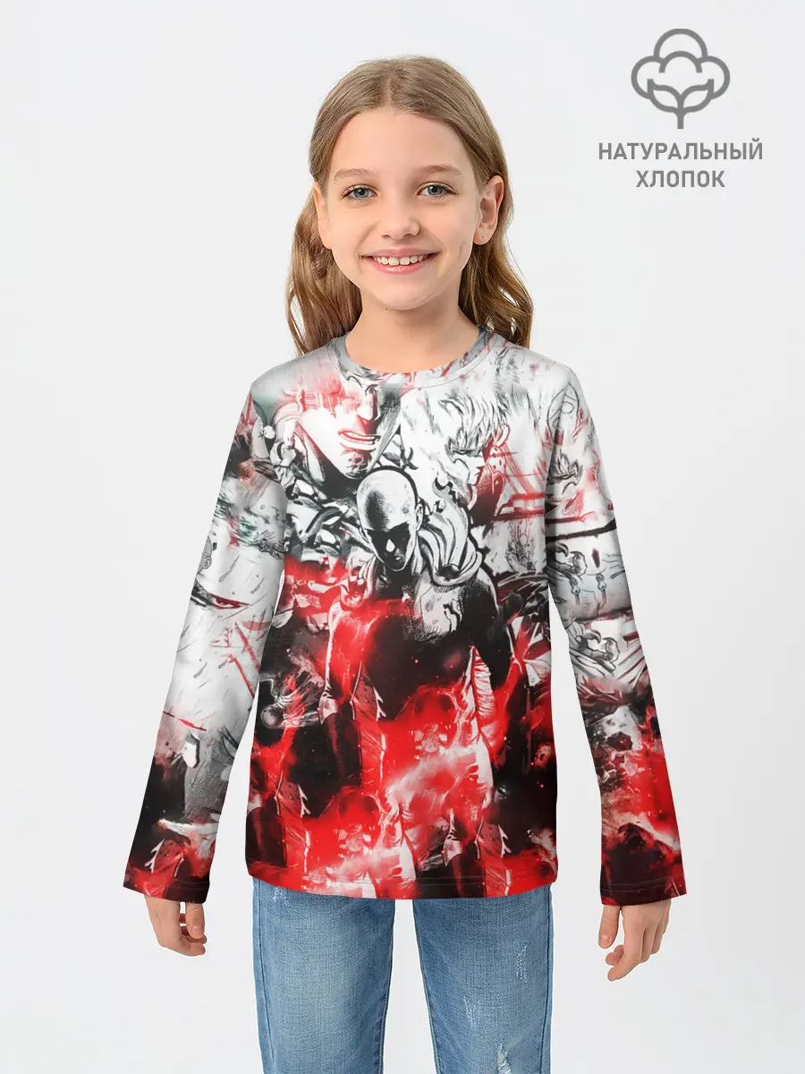 Детский лонгслив / One-Punch Man Collage