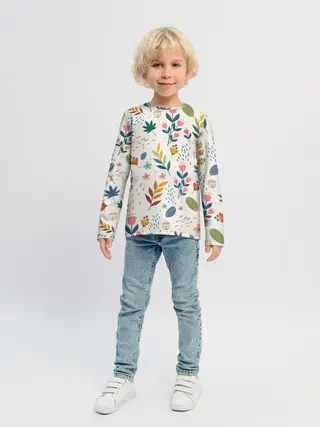 Детский лонгслив / Цветочный орнамент