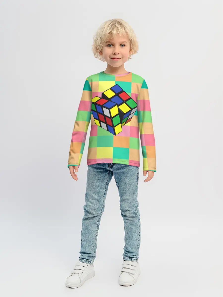 Детский лонгслив / Кубик Рубика