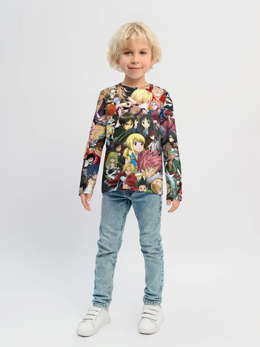 Детский лонгслив / Аниме коллаж