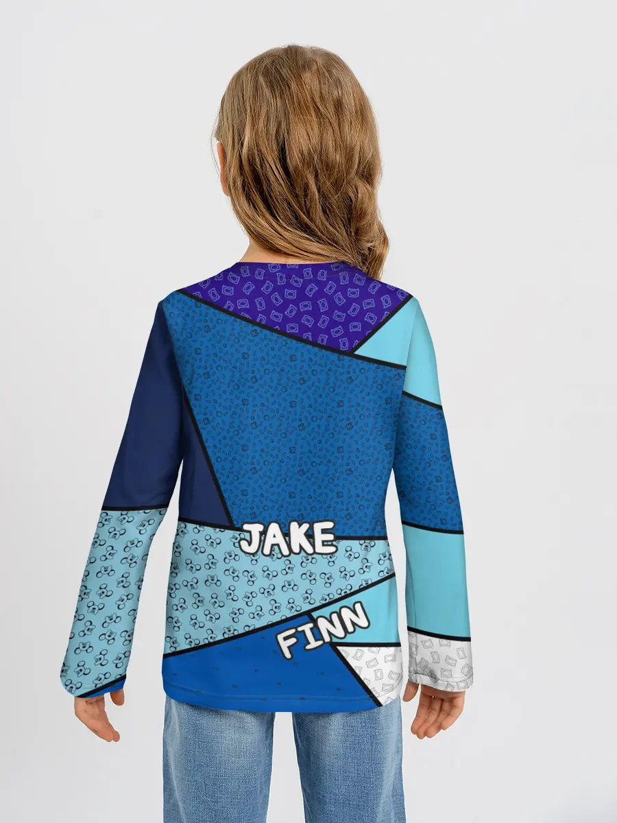 Детский лонгслив / Finn&Jake. Geometric