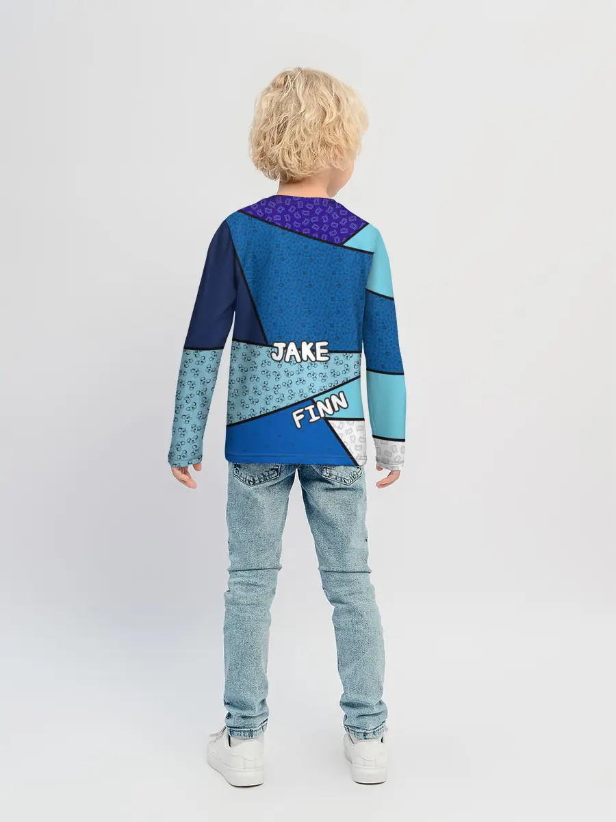 Детский лонгслив / Finn&Jake. Geometric