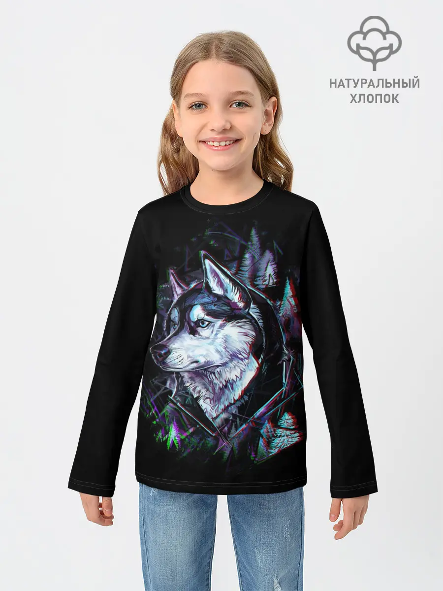 Детский лонгслив / Волк