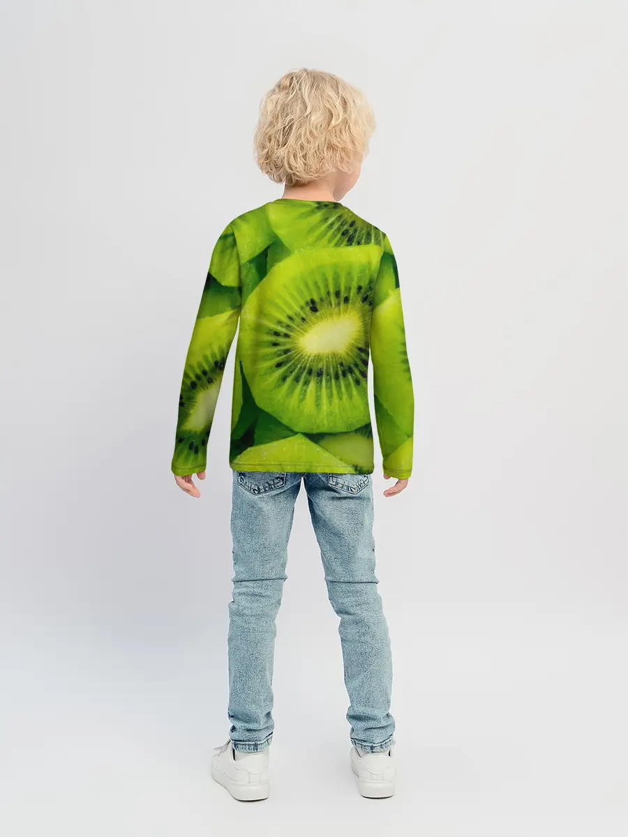Детский лонгслив / Зеленый киви