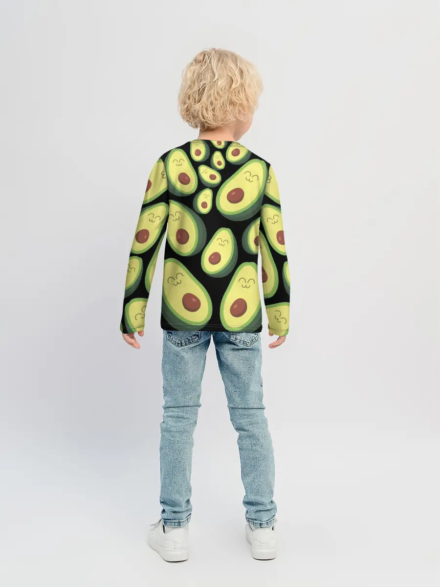 Детский лонгслив / Авокадо паттерн
